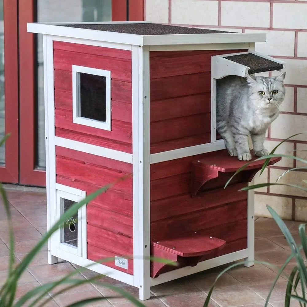 2 Story Outside Cat Shelter Condo