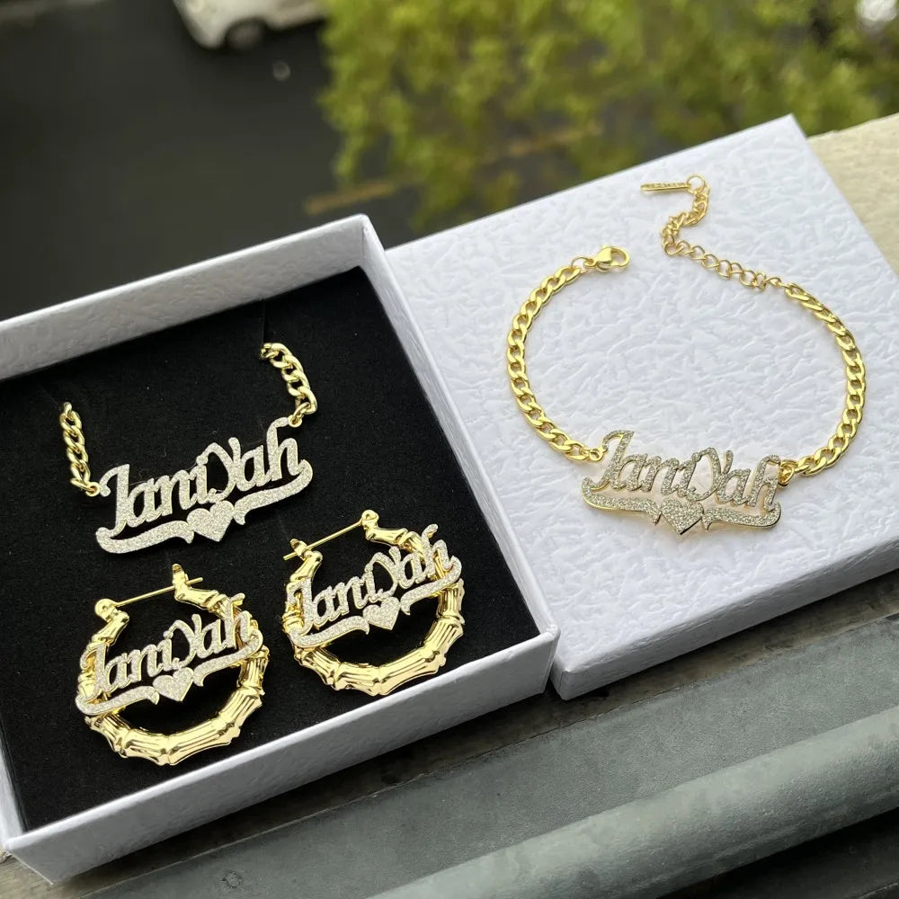 Custom Bamboo Set Personalized Cuban Chain