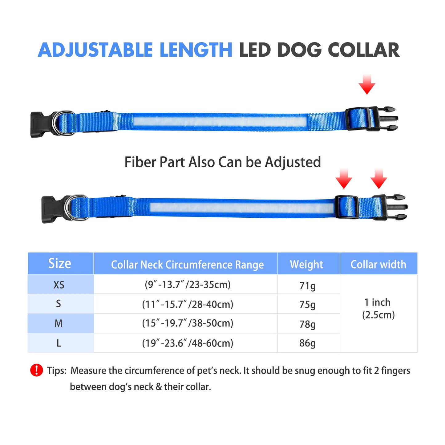 Water poof Luminous Pet Collar