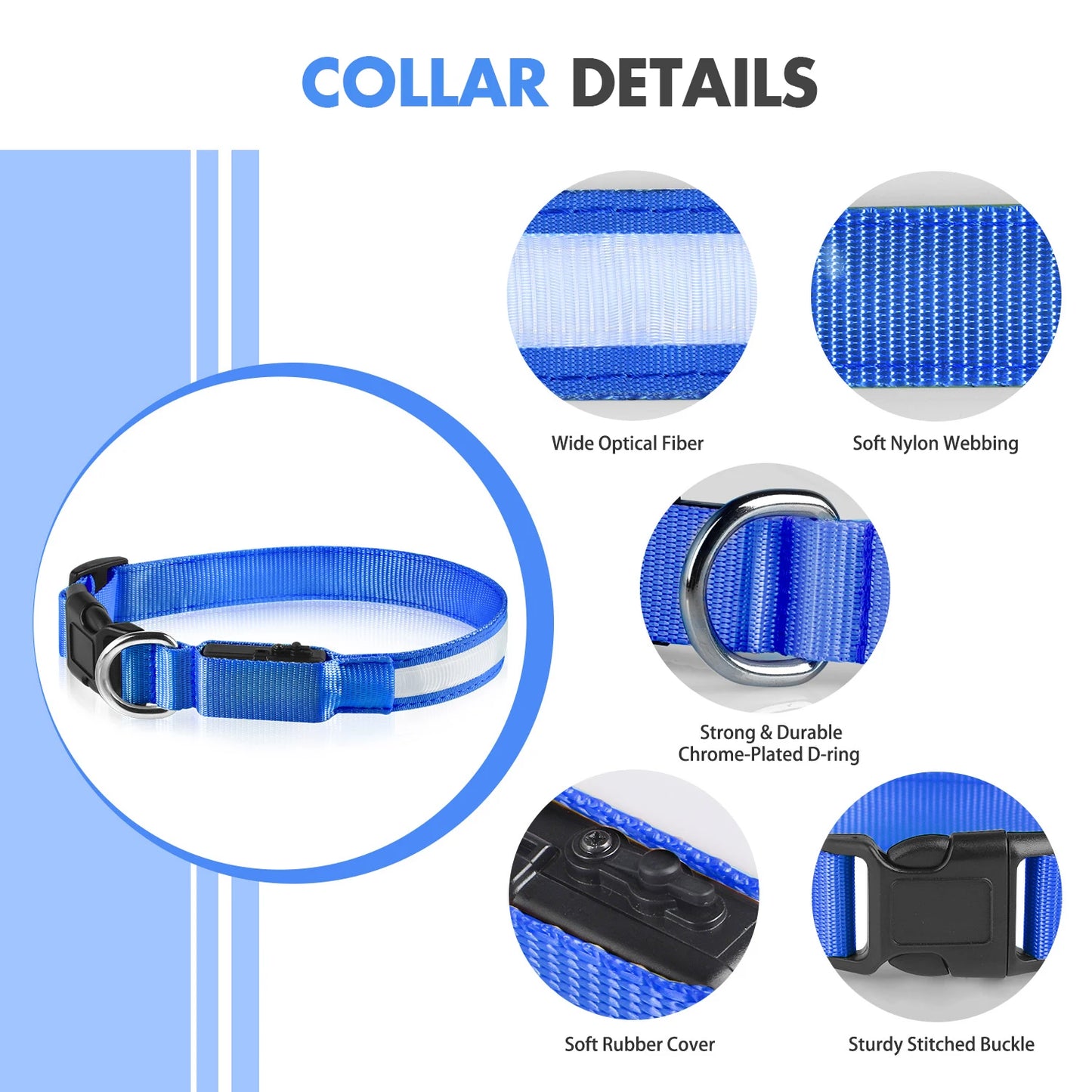 Water poof Luminous Pet Collar