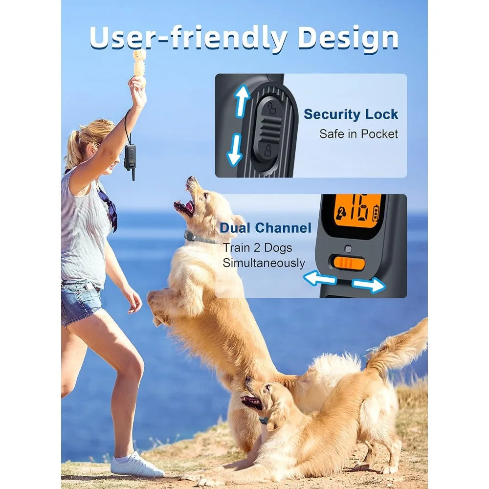 Waterproof Dog Shock Collar with Remote, 4000ft