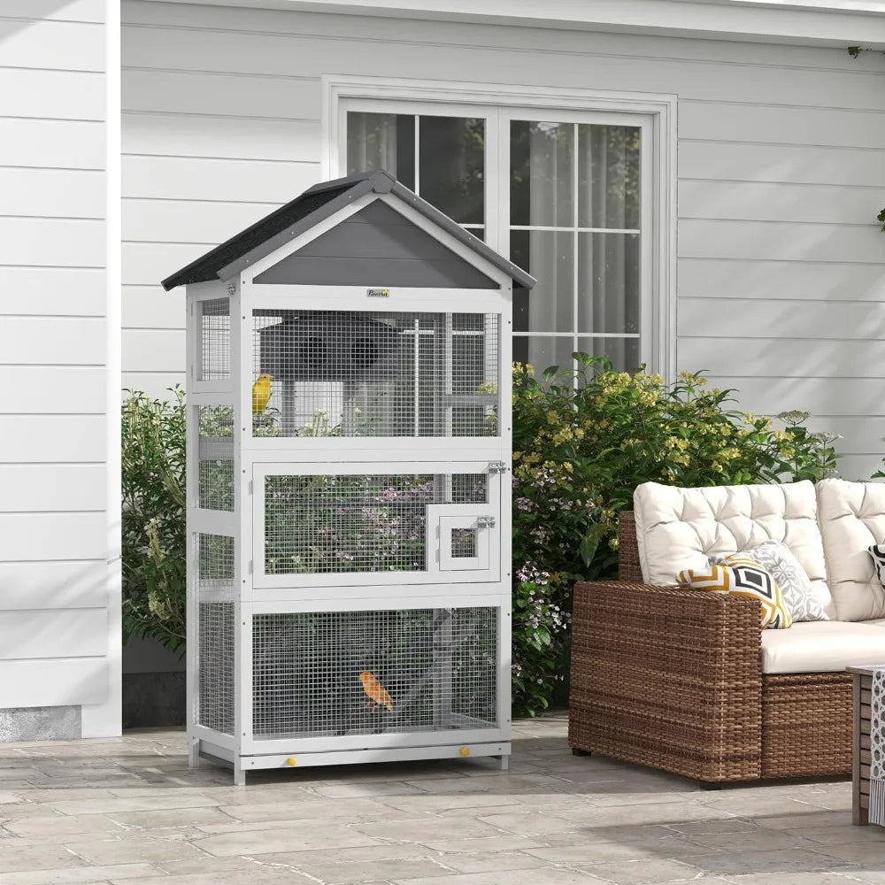 Wooden Bird Aviary 67"