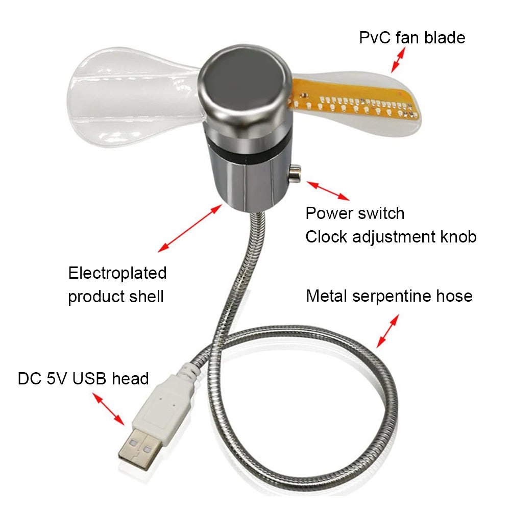 USB Gadgets Clock Fan