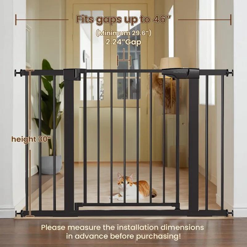 Auto Close Pet Gate with Walk Through Door