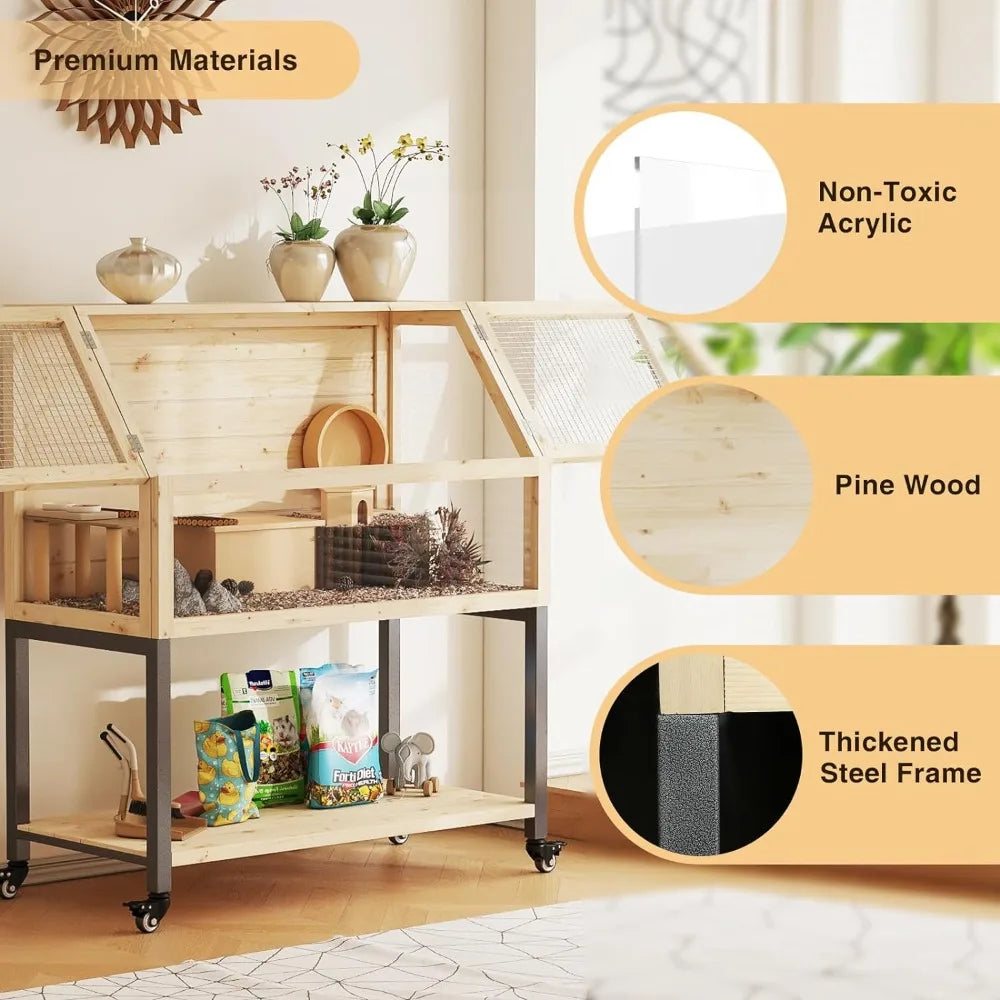 Large Hamster Cage with Storage Shelf
