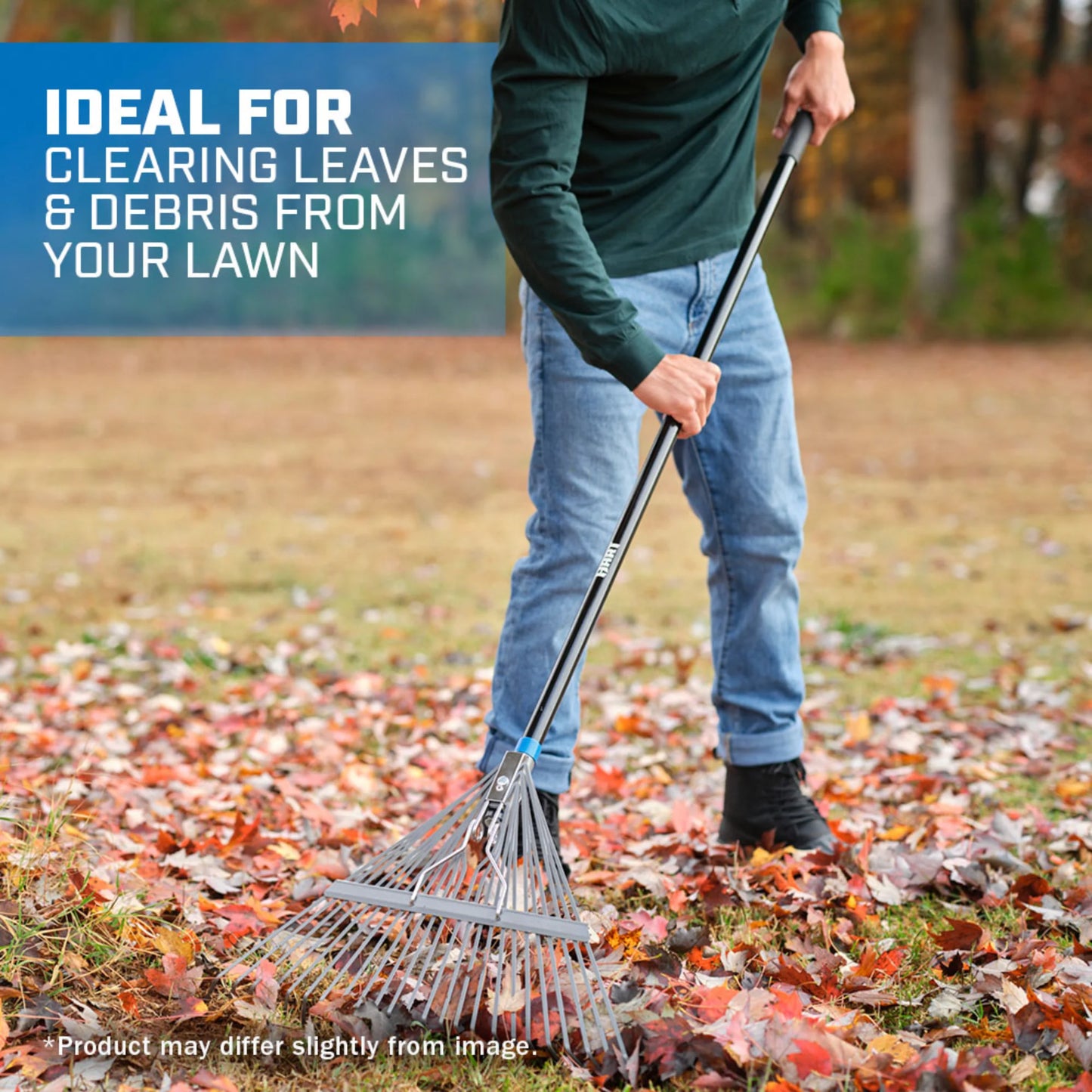 24-Tine Steel Spring Garden Leaf Rake