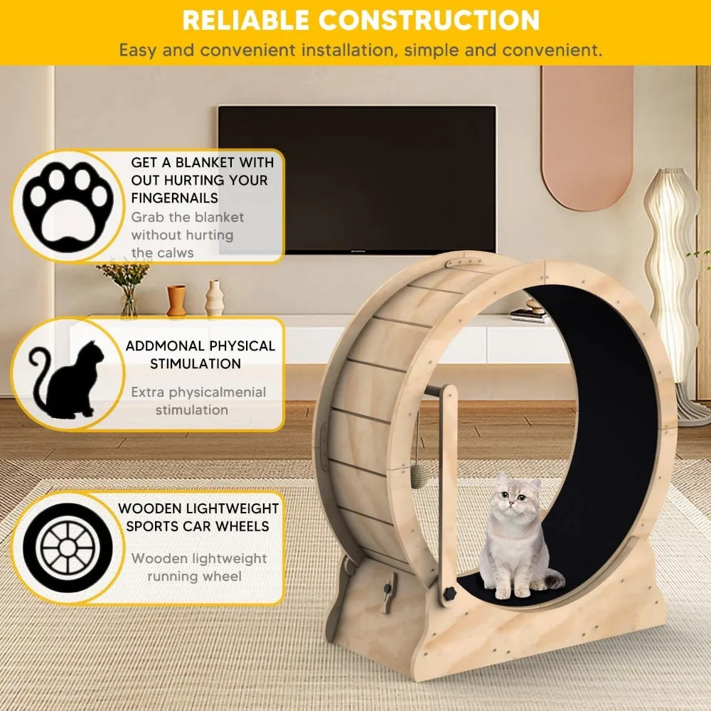 Running Wheel Treadmill With Carpeted Runway