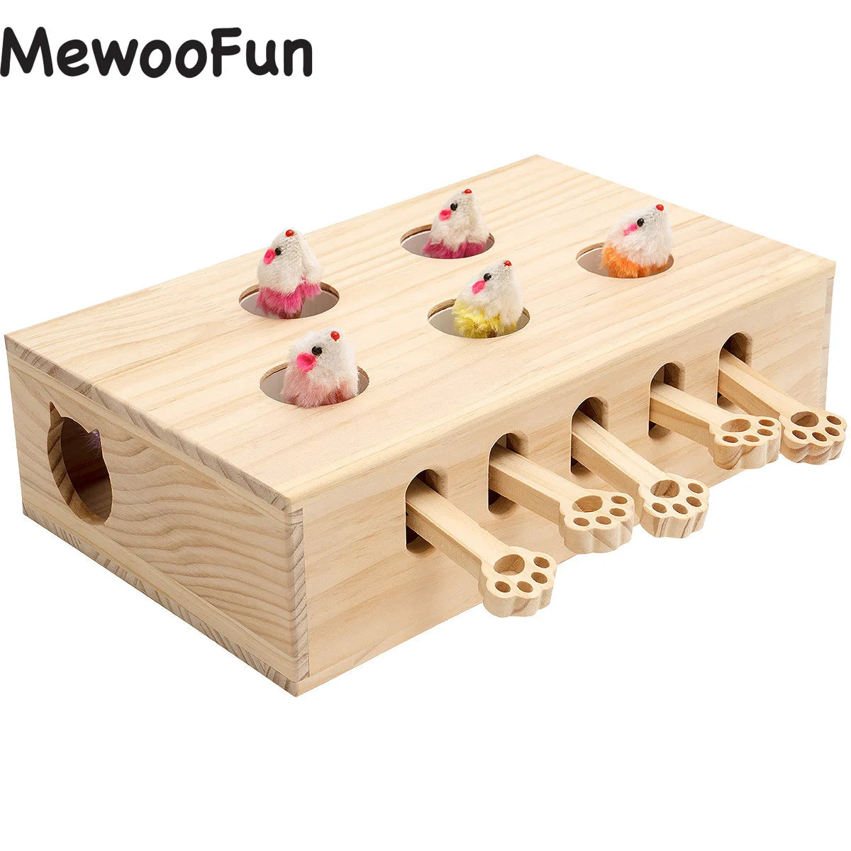 Whack-a-mole Solid Wood Toys for Indoor Cats