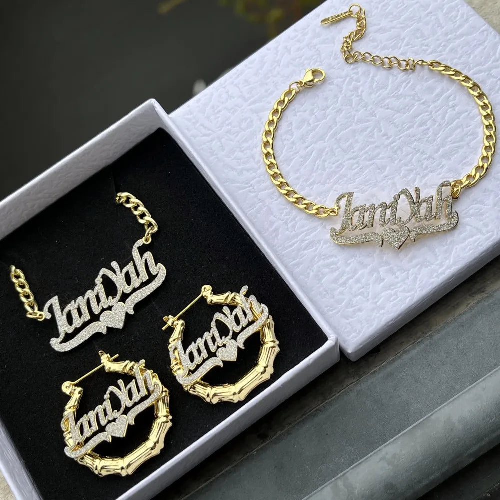 Custom Bamboo Set Personalized Cuban Chain
