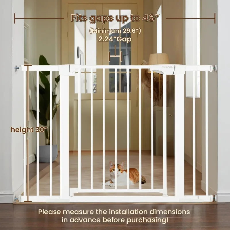 Auto Close Pet Gate with Walk Through Door