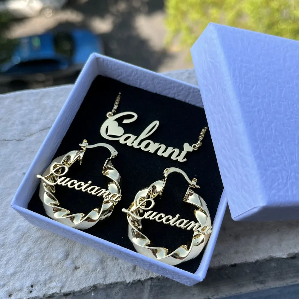 30mm Earring Set Personalized