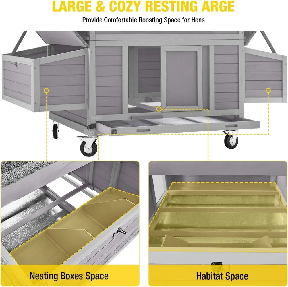 Large Chicken Coop with Wheels
