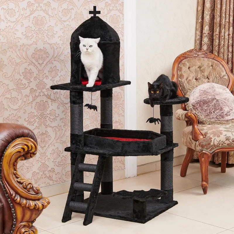 Gothic Cat Tree with Coffin Bed
