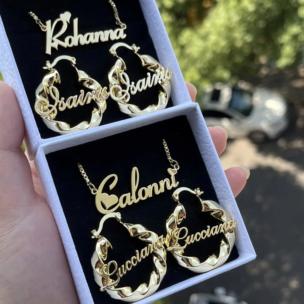 30mm Earring Set Personalized
