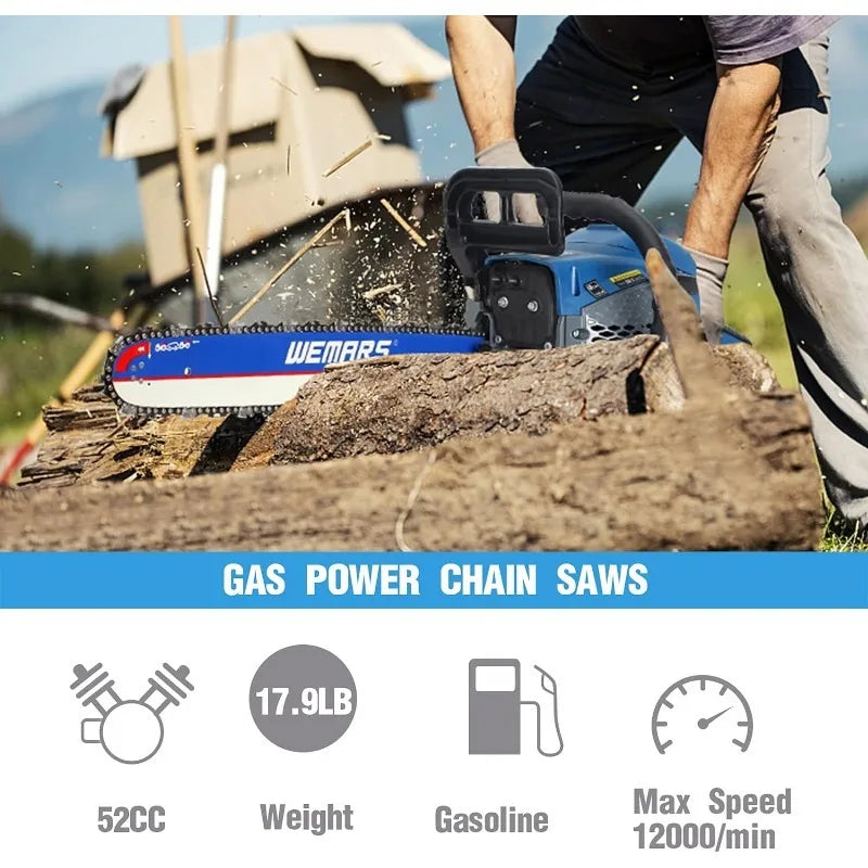 Gas Chainsaw 18 Inch Power Chain
