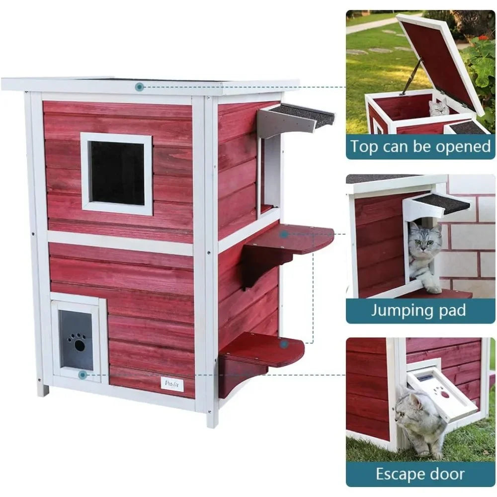 2 Story Outside Cat Shelter Condo