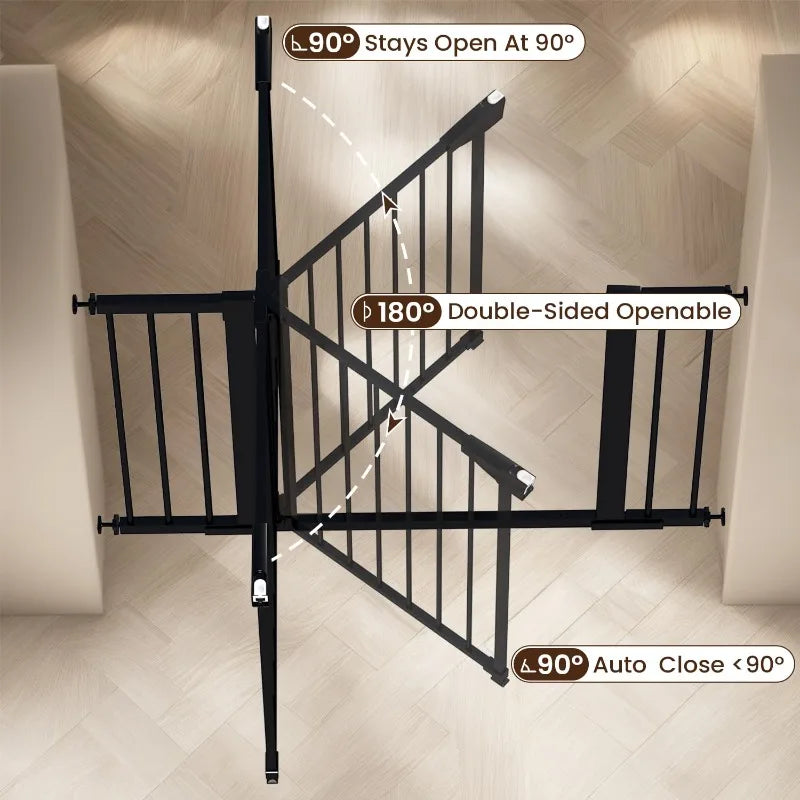 Auto Close Pet Gate with Walk Through Door