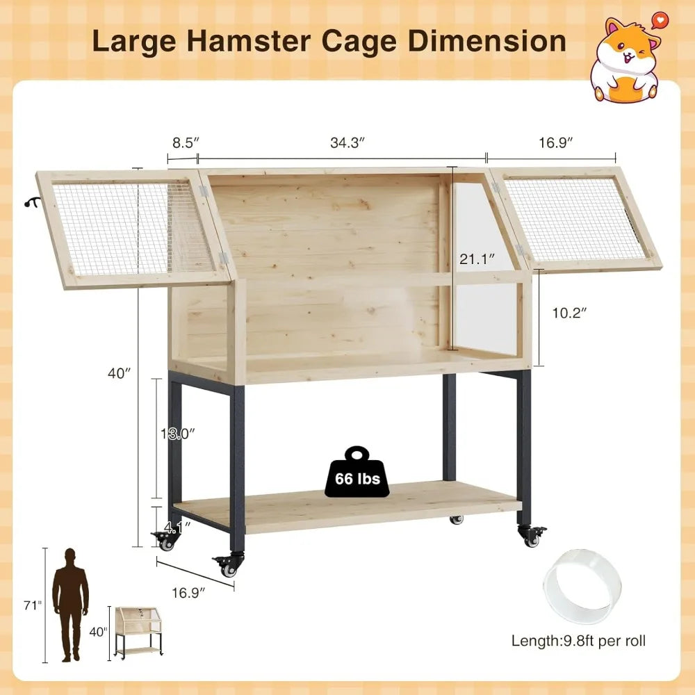 Large Hamster Cage with Storage Shelf