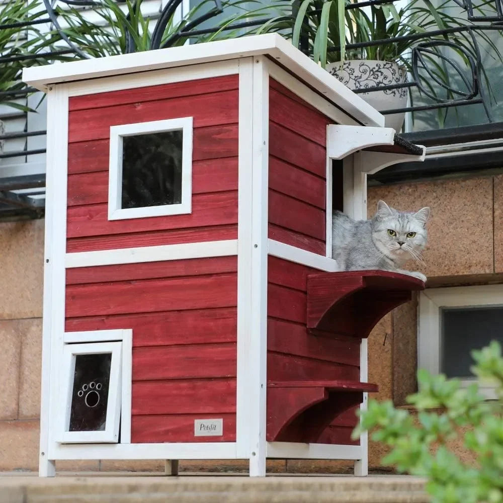 2 Story Outside Cat Shelter Condo