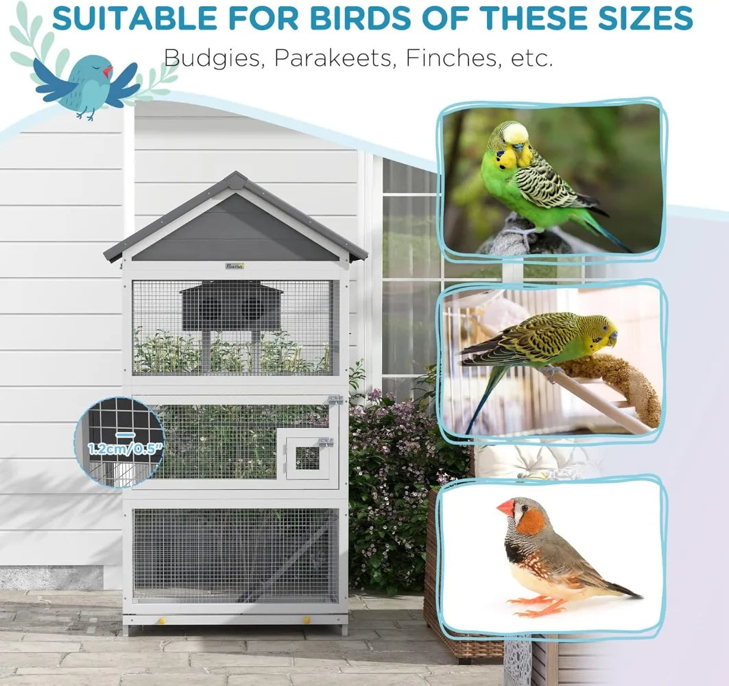 Wooden Bird Aviary 67"