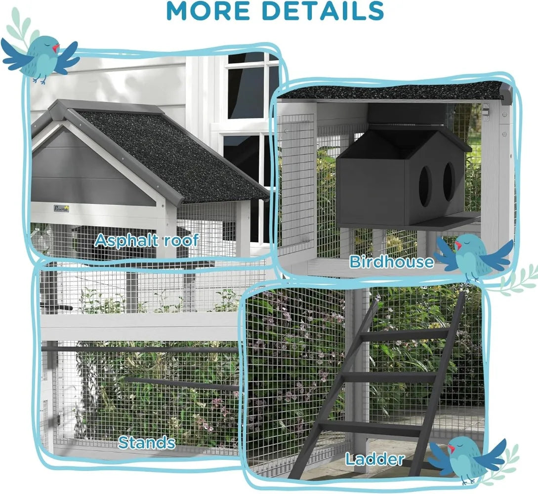 Wooden Bird Aviary 67"