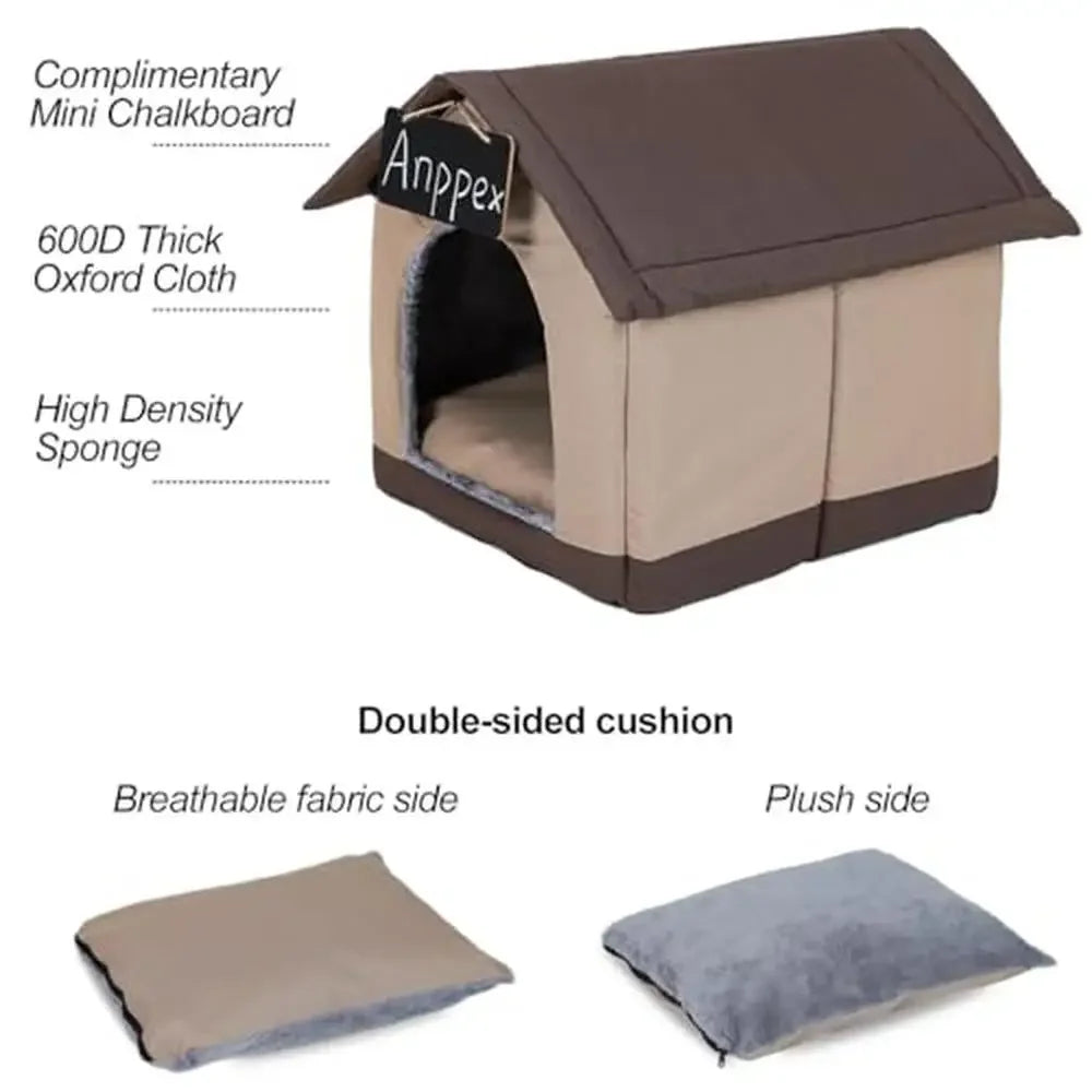 Indoor Dog House Enclosed Warm Bed