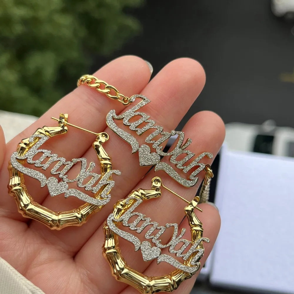 Custom Bamboo Set Personalized Cuban Chain