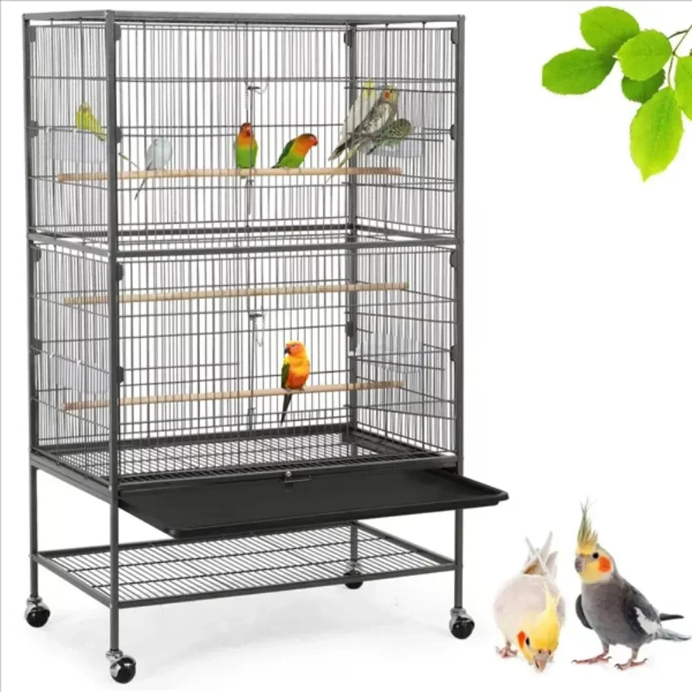 Metal 52" Large Rolling Bird Cage