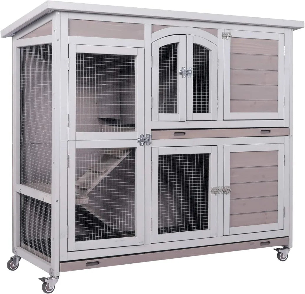 Indoor/Outdoor Rabbit Hutch on Wheels