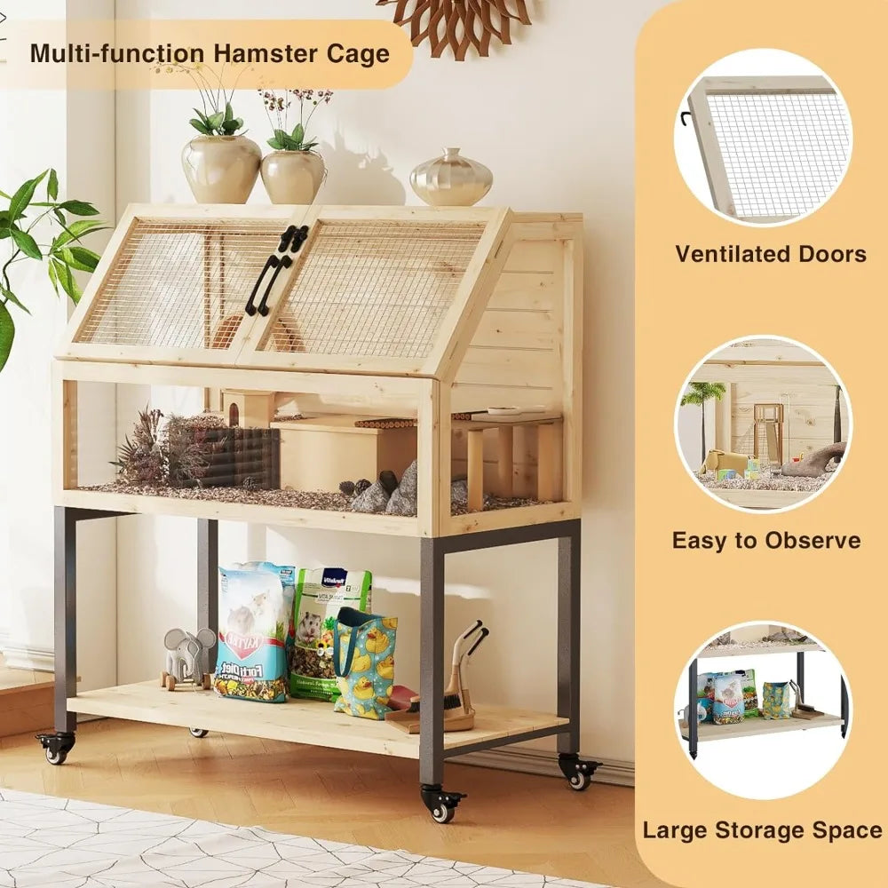 Large Hamster Cage with Storage Shelf