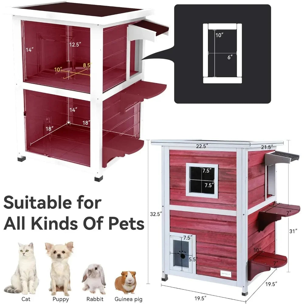 2 Story Outside Cat Shelter Condo