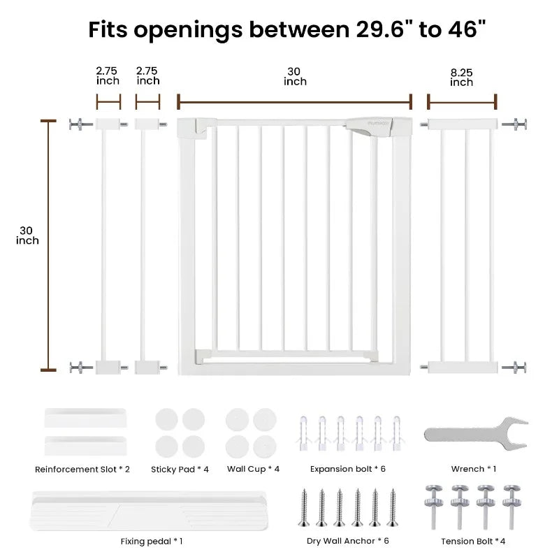 Auto Close Pet Gate with Walk Through Door