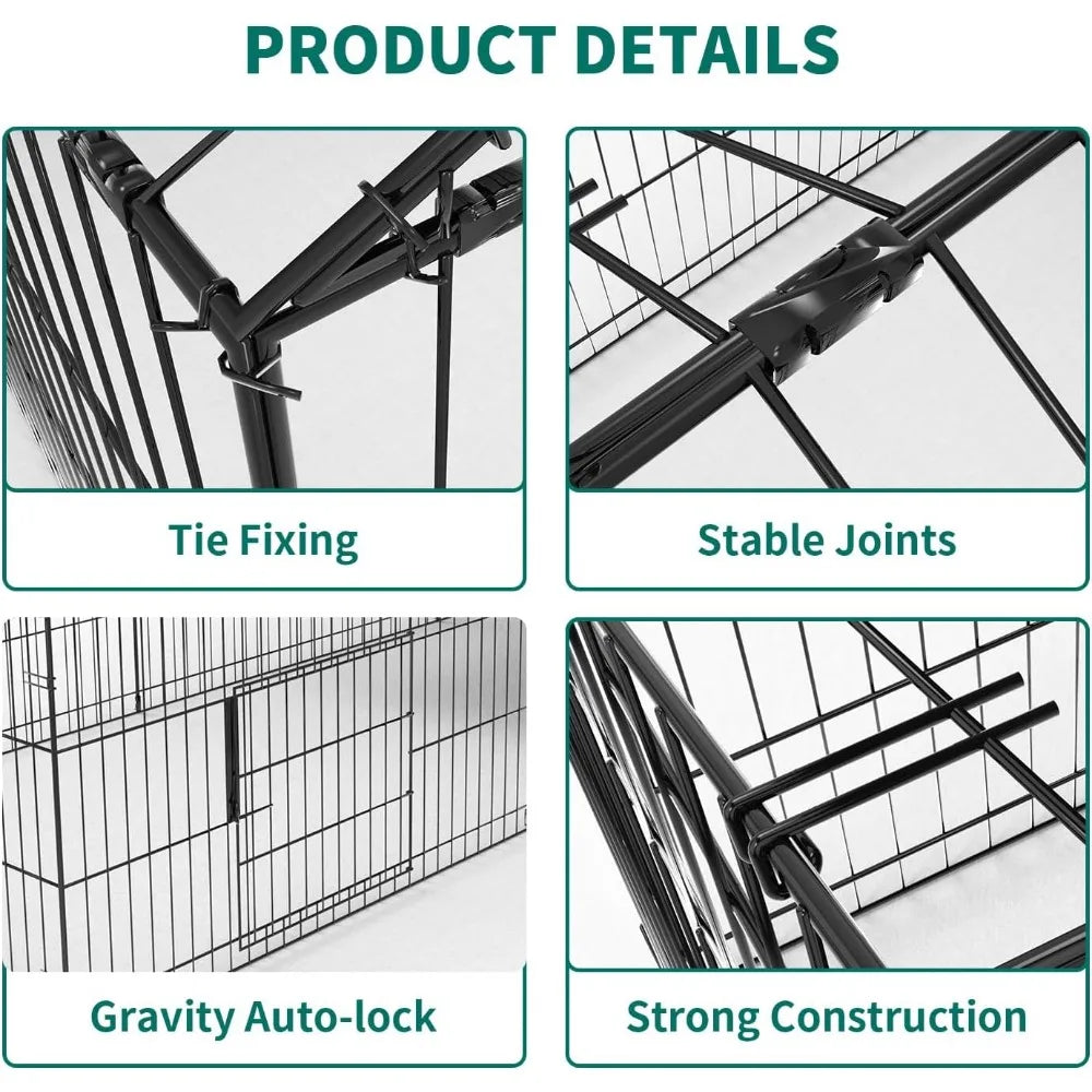 Chicken Coop 130” X 40” Chicken Run Pen with Waterproof Cover