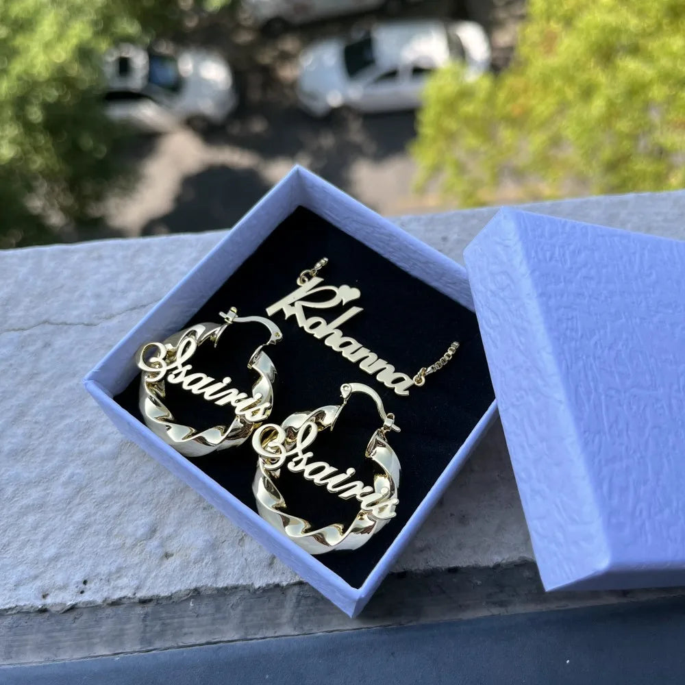 30mm Earring Set Personalized