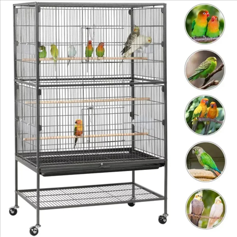 Metal 52" Large Rolling Bird Cage