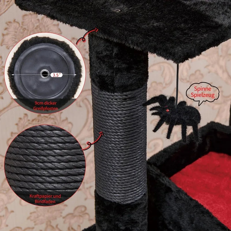 Gothic Cat Tree with Coffin Bed