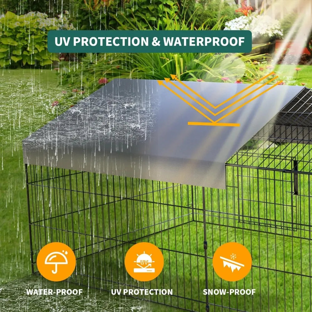 Chicken Coop 130” X 40” Chicken Run Pen with Waterproof Cover